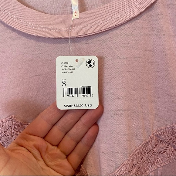 Nwt Free People Fall In Love Tee in Lilac Wine size Small - Picture 6 of 10